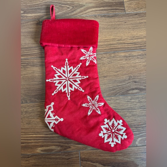 Red Snowflake Stocking - Picture 2 of 4